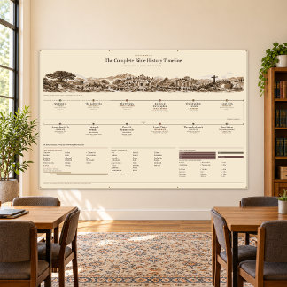 Banderoles Chronologie Biblique - Sépia Antique - 1,8 x 1,2 m
