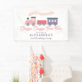 Banderoles Chugga Chugga Deux Train Rose Girl 2e Anniversaire (En situation)