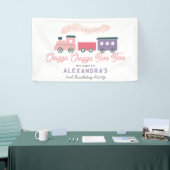 Banderoles Chugga Chugga Deux Train Rose Girl 2e Anniversaire (Salon professionnel)