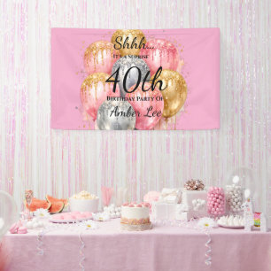 Banderoles Chut Fête d'anniversaire surprise