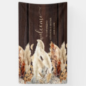 Banderoles Chute Burange Aquarelle Orange Pampas Grass Mariag (Vertical)