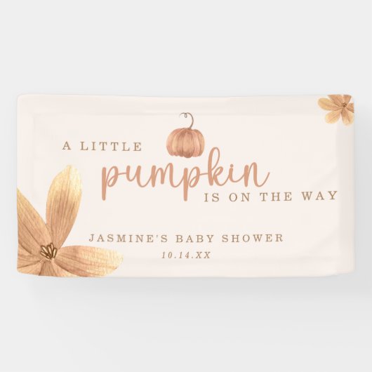 Banderoles Chute Petit Citrouille Sur Le Chemin Baby shower (Horizontal)