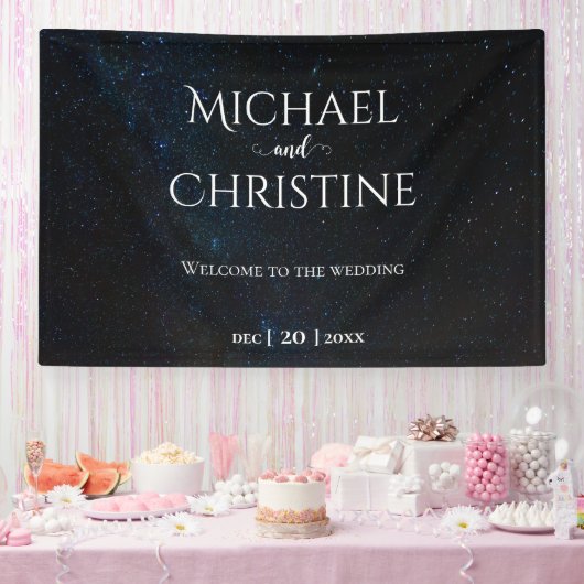 Banderoles Ciel nocturne mariage sous les étoiles (Fête)