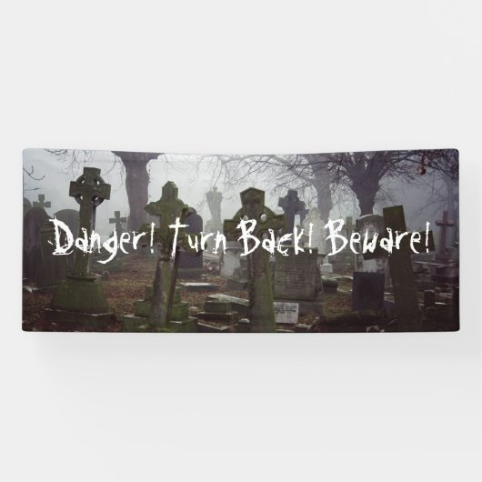 Banderoles cimetière éffrayant (Horizontal)