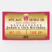 Banderoles Cinema Movie Popcorn Billet fête d'anniversaire Ba (Horizontal)