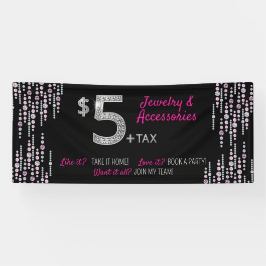 Banderoles Cinq $5 bijoux et paparazzi d'accessoires (Horizontal)