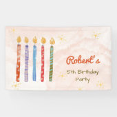 Banderoles Cinq bougies Anniversaire de enfant (Horizontal)