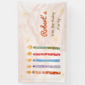 Banderoles Cinq bougies Anniversaire de enfant (Vertical)