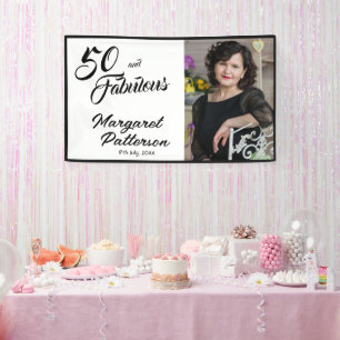 Banderoles Cinquante ans et Fabuleux Photo Anniversaire 50 an
