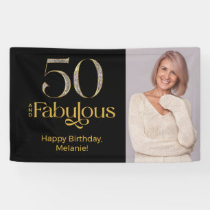 Banderoles Cinquante ans et Fabuleux Photo d'anniversaire de