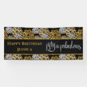 Banderoles Cinquante et fabuleux Black and Gold Joyeux annive (Horizontal)
