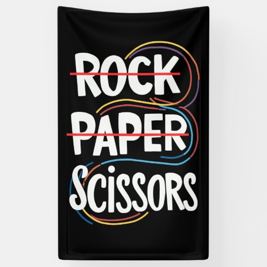 Banderoles Ciseaux de papier rock Lesbian Funny Gay pride LGB (Vertical)