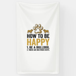 Banderoles Citation Bulldog heureux Gravure vintage Amoureux