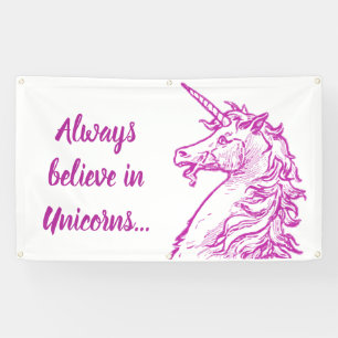 Banderoles Citation de Pink Unicorn Magical Believe ou votre 