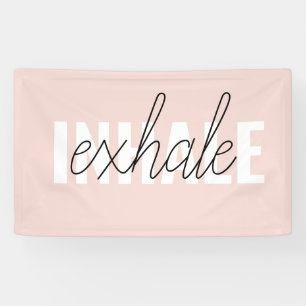 Banderoles Citation moderne Pastel Pink Inhale Exhale