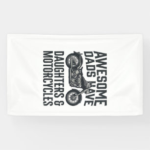 Banderoles Citation Papa Fille Moto Vintage Vector Desi