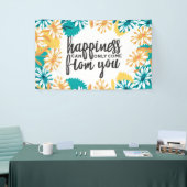 Banderoles Citations de bonheur avec Motif de fleurs (Salon professionnel)