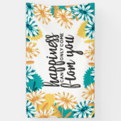 Banderoles Citations de bonheur avec Motif de fleurs (Vertical)