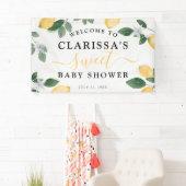 Banderoles Citron botanique et verdure Baby shower doux (En situation)