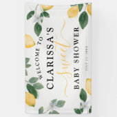 Banderoles Citron botanique et verdure Baby shower doux (Vertical)