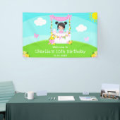 Banderoles Citronade rose Fille à cheveux noirs Accueil (Salon professionnel)