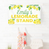 Banderoles Citrons Jaunes Lumineux Stand Lemonade (En situation)