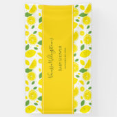 Banderoles Citrons souriants Baby shower jaune blanc vert (Vertical)