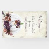 Banderoles Citrouille blanc d'automne Affiche de bienvenue ve (Horizontal)