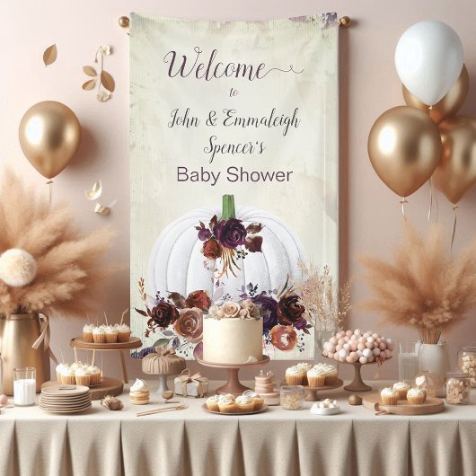 Banderoles Citrouille blanc d'automne Affiche de bienvenue ve