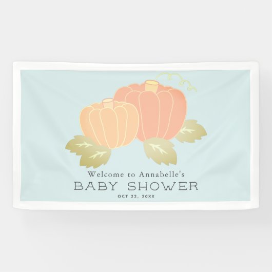 Banderoles Citrouille Blue Boy Baby shower Bienvenue (Horizontal)