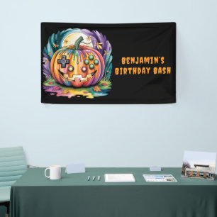 Banderoles Citrouille de joueur coloré Halloween Bash