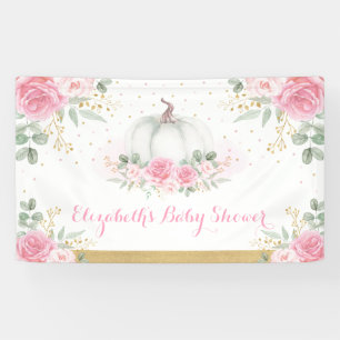 Banderoles Citrouille des Roses roses d'automne Baby shower d