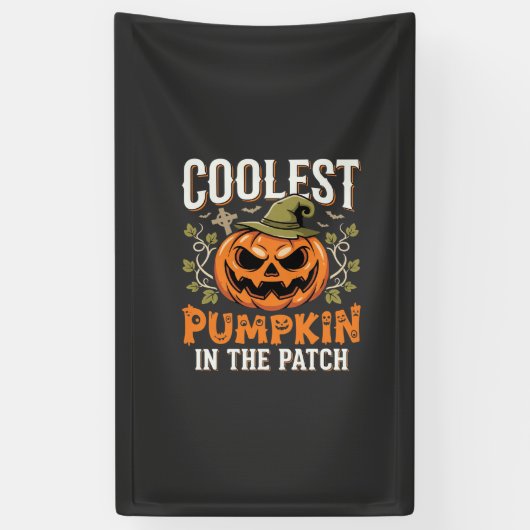 Banderoles Citrouille la plus cool du patch design Halloween (Vertical)