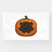 Banderoles Citrouille plein de chatons - Chat noir mignon Hal (Horizontal)