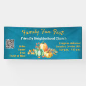 Banderoles Citrouille QR Code Church School Automne Automne H (Horizontal)
