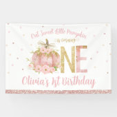 Banderoles Citrouille rose Rose or 1er anniversaire un arrièr (Horizontal)