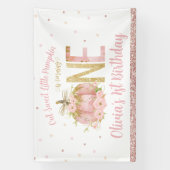 Banderoles Citrouille rose Rose or 1er anniversaire un arrièr (Verticale)