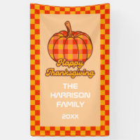 Citrouille Super rétro À damiers Thanksgiving