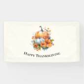 Banderoles Citrouilles d'automne avec fleurs Thanksgiving (Horizontal)