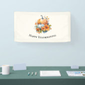 Banderoles Citrouilles d'automne avec fleurs Thanksgiving (Salon professionnel)
