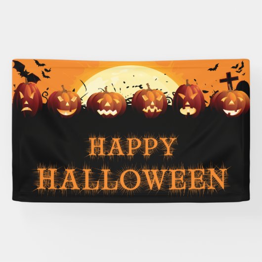 Banderoles Citrouilles effrayants heureux de Halloween (Horizontal)