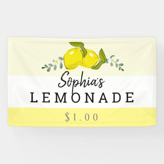 Banderoles Citrus citron Floral Lemonade Stand Kids (Horizontal)
