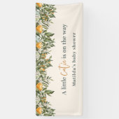 Banderoles Citrus, orange + fleur petit baby shower (Vertical)