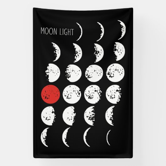 Banderoles clair de lune blanc & rouge (Verticale)