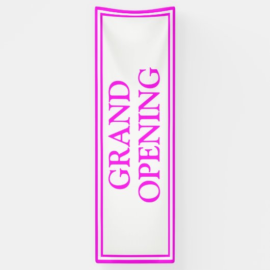 Banderoles Clair Neon rose blanc Affaires Grand Ouverture (Vertical)
