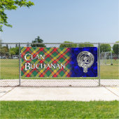 Banderoles Clan Buchanan Crest & Tartan Banner (Insitu)