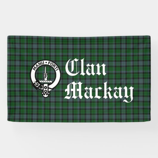 Banderoles Clan Mackay Crest Badge et Tartan (Horizontal)