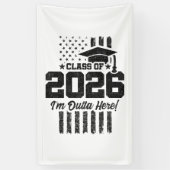 Banderoles Class of 2026 Graduation Distressed Flag Design (Vertical)