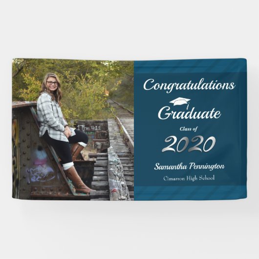 Banderoles Classe 2020 One Photo Graduation Party (Horizontal)