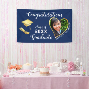 Banderoles Classe 2025 Graduate Photo Blue Graduation